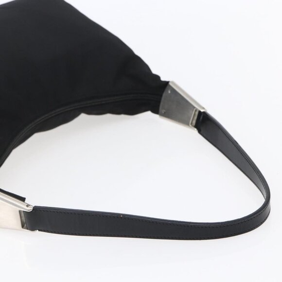 Authentic PRADA Shoulder Bag Nylon Black Silver - Picture 14 of 16